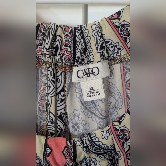 Cato Womens Maxi Dress XL Paisley Scarf Print Halter Neckline Pink Yellow Olive - Picture 5 of 8